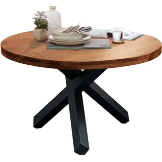 Esstisch Massivholztisch 130 cm rund Akazie lackiert - EDUARDO