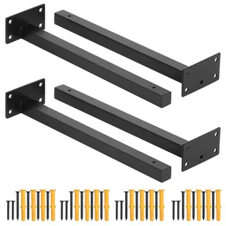Faankiton 4 Stück Regalhalterung Regalträger 30cm, Schwerlast Regalwinkel | Industrielle Regal Wandhalterung, Wandträger Regalhalterung, Kaltgewalzter Stahl Schwimmende Regalhalterungen für Wandmontage