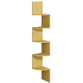 VASAGLE Eckregal, 1-tlg., Wandregal, Bücherregal mit 5 Ablagen, Höhe 126cm gelb