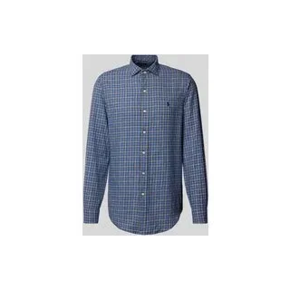 Regular Fit Freizeithemd mit Haifischkragen, Rauchblau, XXL
