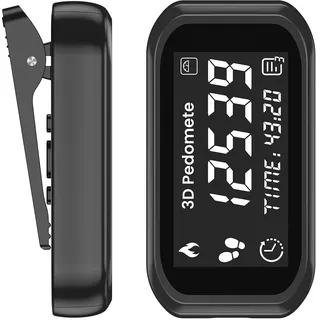 JoyousMall Professioneller 3D-Schrittzähler mit LCD-Display, wiederaufladbarer Schrittzähler mit Taillen- und Armclip, genaue Kalorienzähler für Walking, Laufen, Fitness