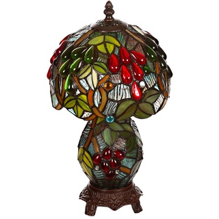 Birendy 12 Zoll Tischlampe Tiffany Libelle groß Motiv Lampe Dekorationslampe, Farbe:Tiff 182 Glasfuß