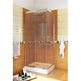 Dusche Duschkabine eckig Viereck Klarglas 90 x 90 x 190 cm Silikon GRATIS