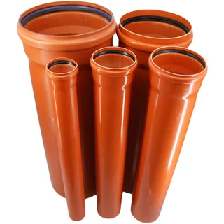 KG Rohr Abwasserrohr aus Kunststoff mit Steckmuffe und Gummidichtring DN400 DN315 DN200 DN160 DN110 Kontrollschacht Schachtrohr (1 Stück Rohr DN315 - Länge 113cm)