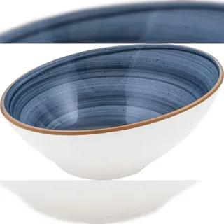 6x Bonna Aura Dusk Vanta Schale rund 16cm 35cl 7,5cm tief Blau Creme Porzellan ADKVNT16KS Bowl Müsli Salat Geschirr