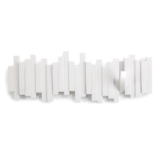 Umbra Kleiderhaken Stäbchen, 318211-660, klappbar, weiß, Kunststoff, Hakenleiste mit 5 Haken
