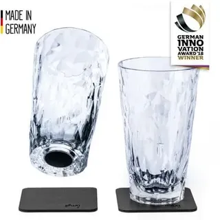 silwy Magnet Longdrinkgläser, Kunststoff, 300ml, 2er Set, transparent