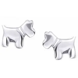 schmuck23 Paar Ohrstecker Ohrringe Hund 925 Silber Kinderohrringe Damen Mädchen, Kinderschmuck Mädchen Geschenk echte Silberohrringe silberfarben
