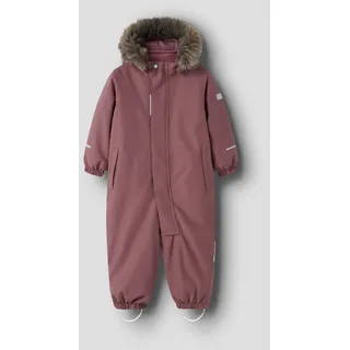 NAME IT Overall NAME IT "NMNSNOW10 SUIT SOLID FO NOOS", Mädchen, Gr. 86, N-Gr, bunt (rose braun), Fleece, Obermaterial: 100% Polyester, unifarben, regular fit, Overalls Overall