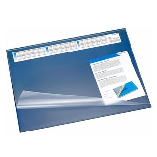 Läufer Schreibunterlage 49645, Synthos II, blau, Kunststoff, mit Sichtplatte und Kalender, 65 x 52cm