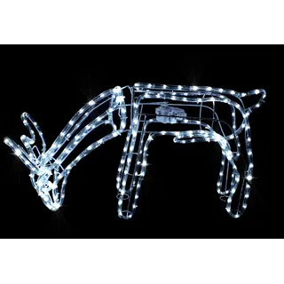 Pridea LED Rentier Leuchtfigur Weihnachtsdeko Figuren motorgesteuerter Kopf Weihnachtsfigur mit 216 LEDs 36 Funkel Weihnachtsbeleuchtung für Innen und Außen Weihnachtsdekoration Lichterschlauchfigur