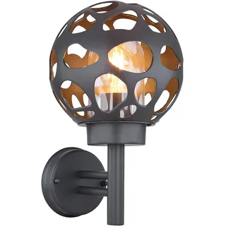 GLOBO Außenleuchte Aluminium Edelstahl H 32,7 cm 1x E27 anthrazit