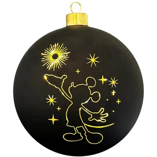 Disney Glas-Kugel mit Beleuchtung Mickey Galaxie Groß Ø 15 cm Schwarz
