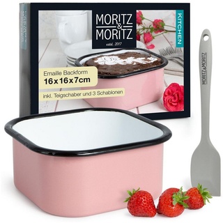 Moritz & Moritz Backform Mini Kuchenform Emaille, (Set), für Kuchen, Toastbrot oder Brot
