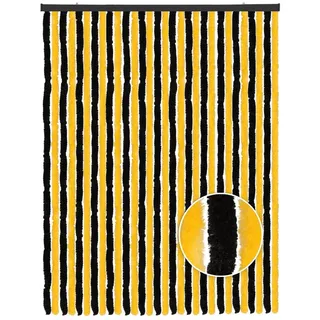 Arsvita Türvorhang Flauschvorhang 120x200cm (1 St), Ösen, blickdicht, Insektenschutz Vorhang für Terrasse, Balkon, Pavillon, Camping gelb|schwarz