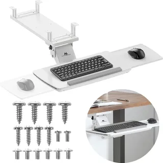 Maclean Brackets Maclean Untertisch-Tastaturablage verstellbar max. 5kg MC-156 W - Weiß
