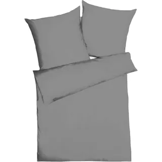Kaeppel Bettwäsche Uni Fein-Biber (1 x 80x80 + 1 x 155x220 cm, grau 570)
