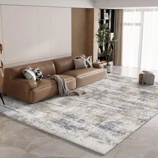 luxuskollektion Moderner Hochflorteppich 200 x 300 cm Blau/Grau