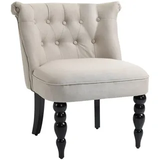 Homcom Relaxsessel Vintage Leinenbezug 67 x 78 x 67 cm Beige/Schwarz