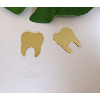 50pcs von DIY Zähne Form Wandspiegel Aufkleber,Zahnpflege gespiegelt Zähne Abziehbilder für Zahnarzt Klinik Party Dekoration (2inch, Gold Mirror)