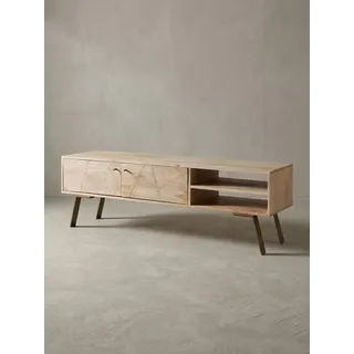 KADIMA DESIGN Sikar Lowboard 145x47x35cm Braun Holz/Massivholz