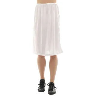 F&K-Mode Unterrock Maxi Unterrock Falten Gummibund Mit Gummibund weiß S/M