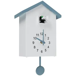 BOBASH Kuckucksuhr Wanduhr Moderne Kuckucksuhren mit Pendel Kuckucksgeräusch für Wandkunst Zuhause Wohnzimmer Büro Dekoration Geschenke (Grau)