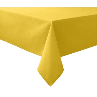 REDBEST Tischdecke Tischdecke "Seattle" (1-tlg), Baumwolle Uni gelb rund - 160 cm x 160 cm