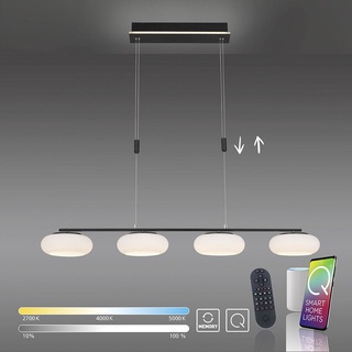 Paul Neuhaus LED Pendellampe Q ETIENNE Smart Home dimmbar Fernbedienung höhenverstellbar CCT Pendel schwarz Wohnzimmer, Esszimmer, Küche 2076-55,...