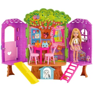 Barbie Chelsea Puppe, Baumhaus-Spielset und Zubehör