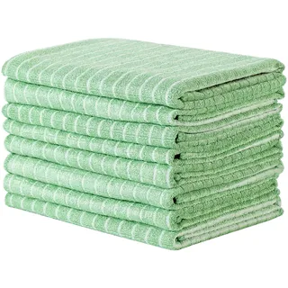 gryeer 8er-Set Bambus und Microfaser Geschirrtücher, Super weiche, saugfähige Küchentücher, 45 x 65cm, Grün