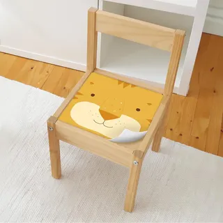 Limmaland Wiederablösbare Klebefolie passend für IKEA Lätt Kinderstuhl – Bunte Möbelfolie für Kindermöbel - Selbstklebende, blasenfreie Folie für Kinderzimmer – Kinder Stühle DIY Deko (Tiger)