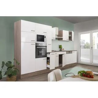 Respekta Küchenzeile Oliver 370 cm Weiß Eiche