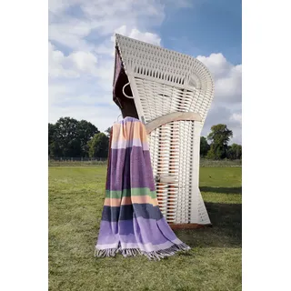 Plaid BIEDERLACK "Amuse" Wohndecken Gr. B/L: 130 cm x 170 cm, lila (purple) Kinder Kinderdecken mit modermen Streifendesign