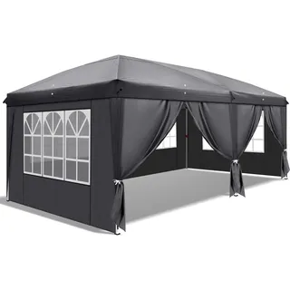 Bonnlo Faltpavillon 3 x 6 m inkl. 6 Seitenteile Grau