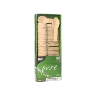 Papstar Fingerfood - Löffel, Holz "pure" 7,6 cm, 10 x 100 Stück
