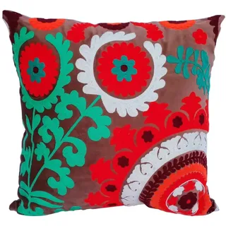 Casa Moro Orientalisches Samt-Kissen Maya 40x40 cm mit Füllung | Mandala-Kissen Bestickt bunt Dekokissen Boho Hippie Zierkissen quadratisch | MD005