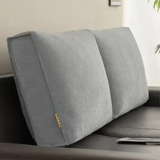 EXZFW RüCkenkissen Bett/Sofa, Keilkissen Sofa, Lesekissen für Bett und Sofa, Bettkissen RüCkenlehne Bett, Rücken Kissen,RüCkenpolster Bett Sitzkissen,Couchkissen Reading Pillow,Grau,60x40x12cm (1 pc)