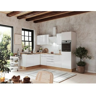 BAUHAUS Winkelküche Sandra  (B x T: 280 x 170 cm, Weiß, Mit Elektrogeräten, Farbe Korpus: Weiß)