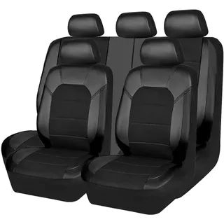DECAIK Auto Sitzbezüge Set für KIA Venga Soul NIRO Stonic XCeed EV6 Sportage EV4 EV5, wasserdichte 5-Sitzer-Autositzbezug aus PU-Leder, Allwetter-Sitzbezug für die Vordersitze und Rücksitze