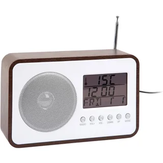 Karlsson Alarm Clock FM Radio Dark Wood Veneer