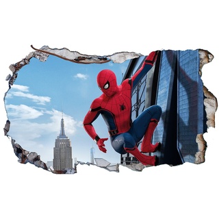 Spiderman Ironman V414 3D-Wandaufkleber, selbstklebend, 1000 mm breit x 600 mm tief (groß)