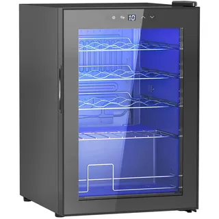 Homcom Weinkühlschrank Metall, Hartglas Schwarz