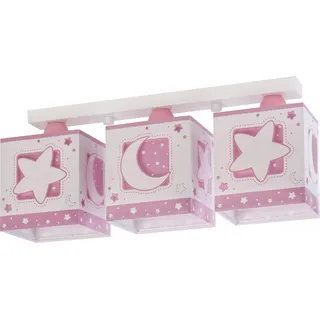Dalber Kinder-Deckenleuchte Moonlight, dreiflammig, rosa