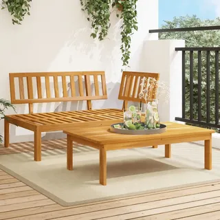 vidaXL Garten-Sofagarnitur 2-tlg. Braun