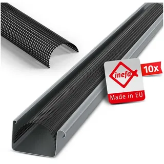 Inefa Laubschutzgitter Dachrinnen Laubschutz PVC 68mm 2m Schwarz