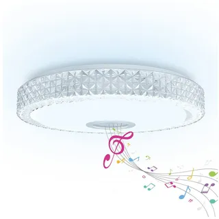 FIVMEN LED Deckenleuchte LED Deckenleuchte Dimmbar Farbwechsel mit Fernbedienung, Deckenlampe Sternenhimmel mit Bluetooth Lautsprecher & APP-Steuerung