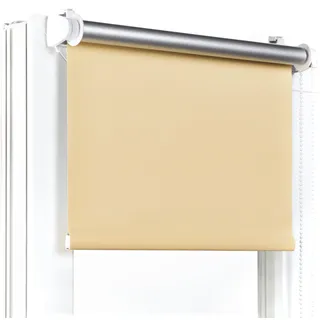 Fenster DEKOR - Rollos Für Fenster Ohne Bohren Honiggelb - Verdunkelungsrollo B100 x H120 cm - Klemmrollo Verdunkelung - Fensterrollo Für Balkontüren - Verdunklungsrollo Leicht Zu Installieren