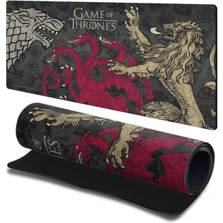 Head Case Designs Offizielle HBO Game of Thrones Stark, Targaryen, Lannister Grafik Kunst 23.62 x 11.81 x 0.12 inches (600 x 300 mm) - L Gaming-Schreibtisch PC-Tastatur Mauspad
