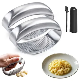 Garlic Press Rocker, 2025 Knoblauchpresse, Edelstahl Knoblauchwippe, Edelstahl Knoblauchwolf, Knoblauchzerkleinerer Knoblauchschneider zum Zerkleinern von Knoblauch (2PCS)